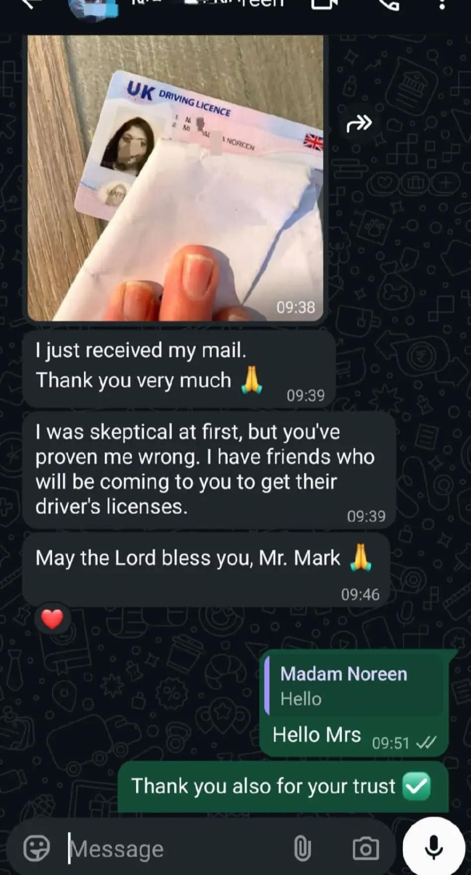 Client conversation screenshot 2
